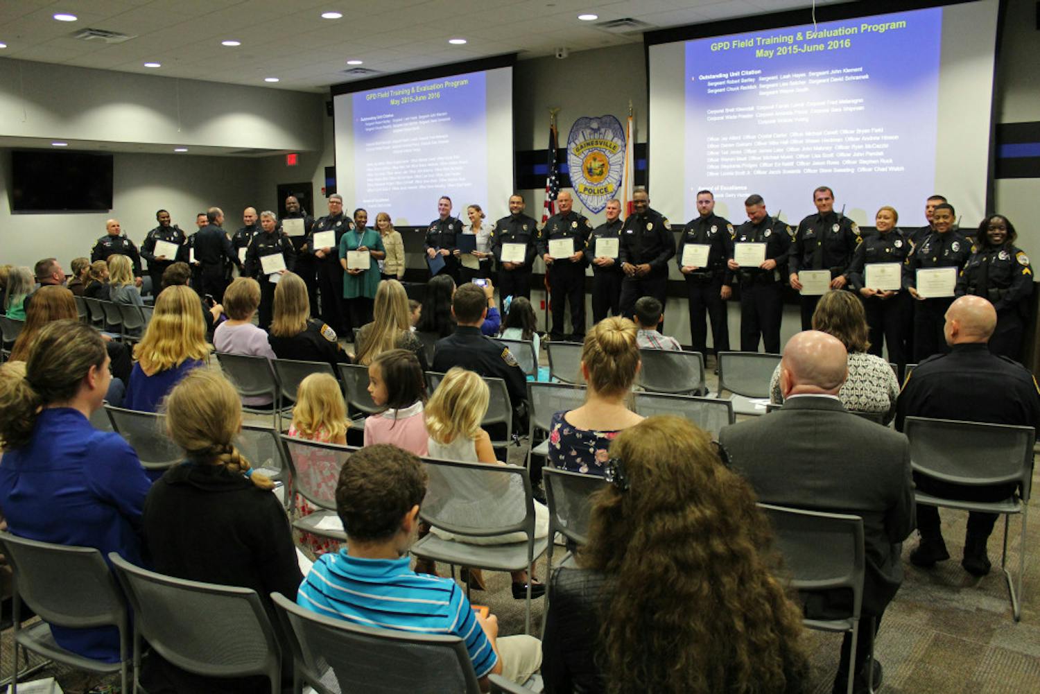 About 100 people attended the biannual Gainesville Police award ceremony. 