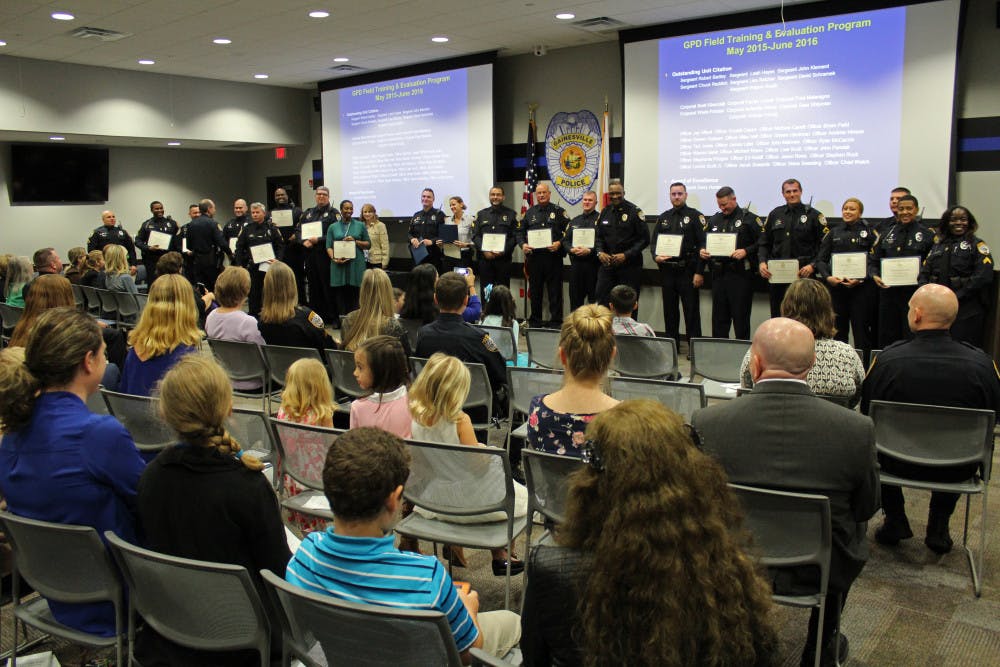 <p><span><span>About 100 people attended </span></span>the biannual Gainesville Police award ceremony.</p><p><span> </span></p>