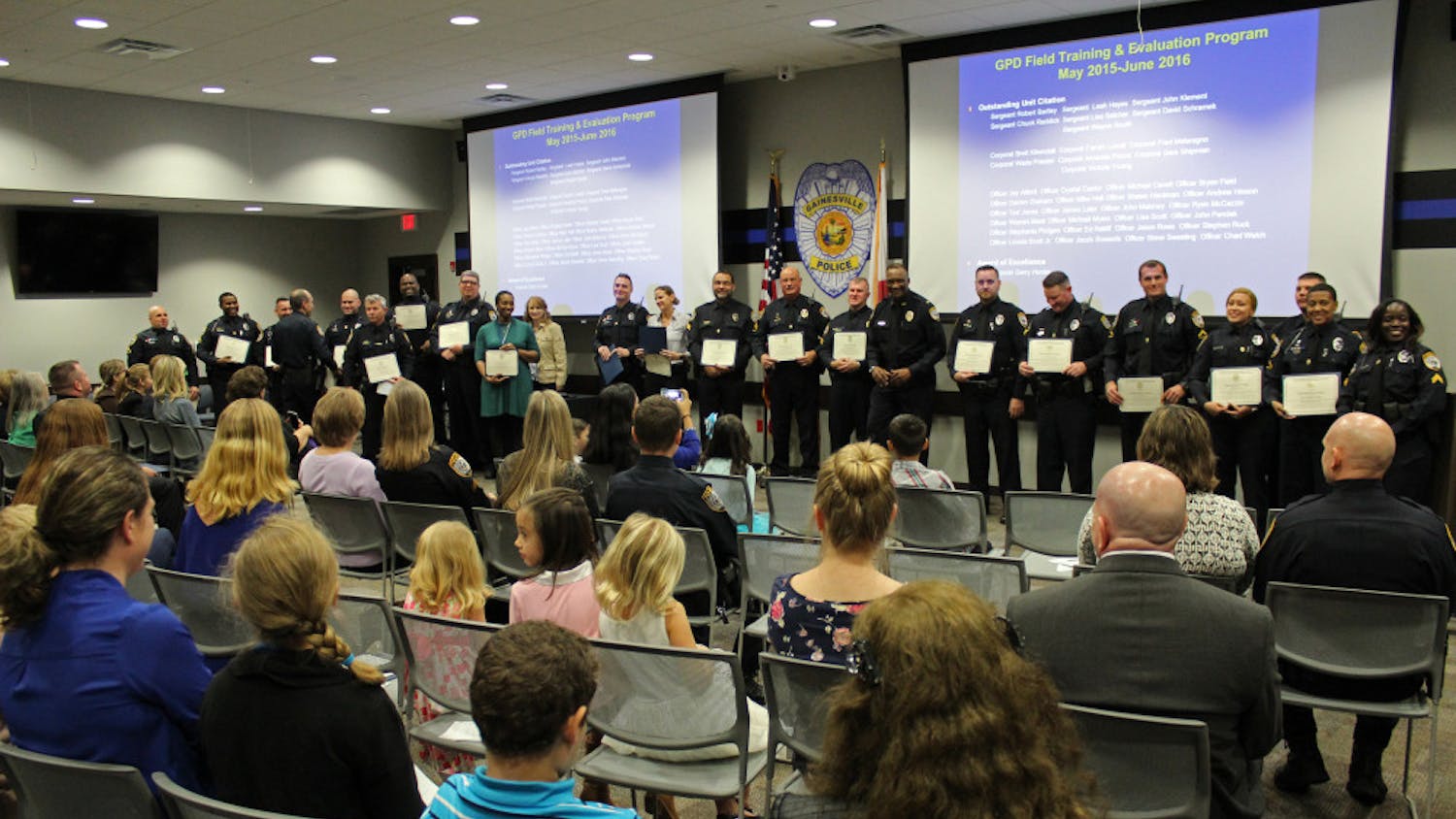 About 100 people attended the biannual Gainesville Police award ceremony. 