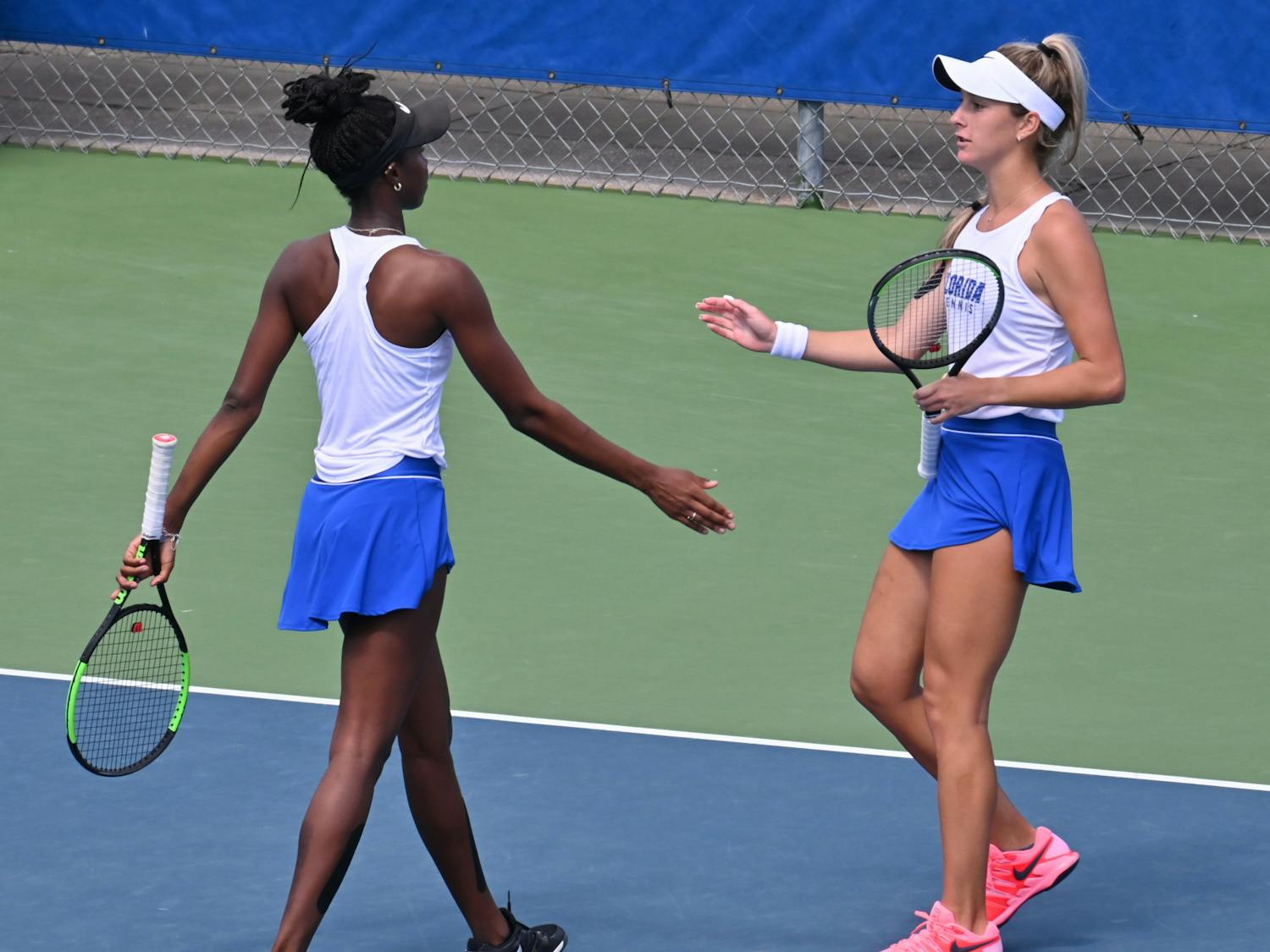 McCartney Kessler and Marlee Zein look to increase their doubles streak to six Friday. The men’s and women’s squads prepare to take on the Georgia Bulldogs, whose teams hold a 13-3 combined record. Photo from UF-Texas A&amp;M game Feb. 28.