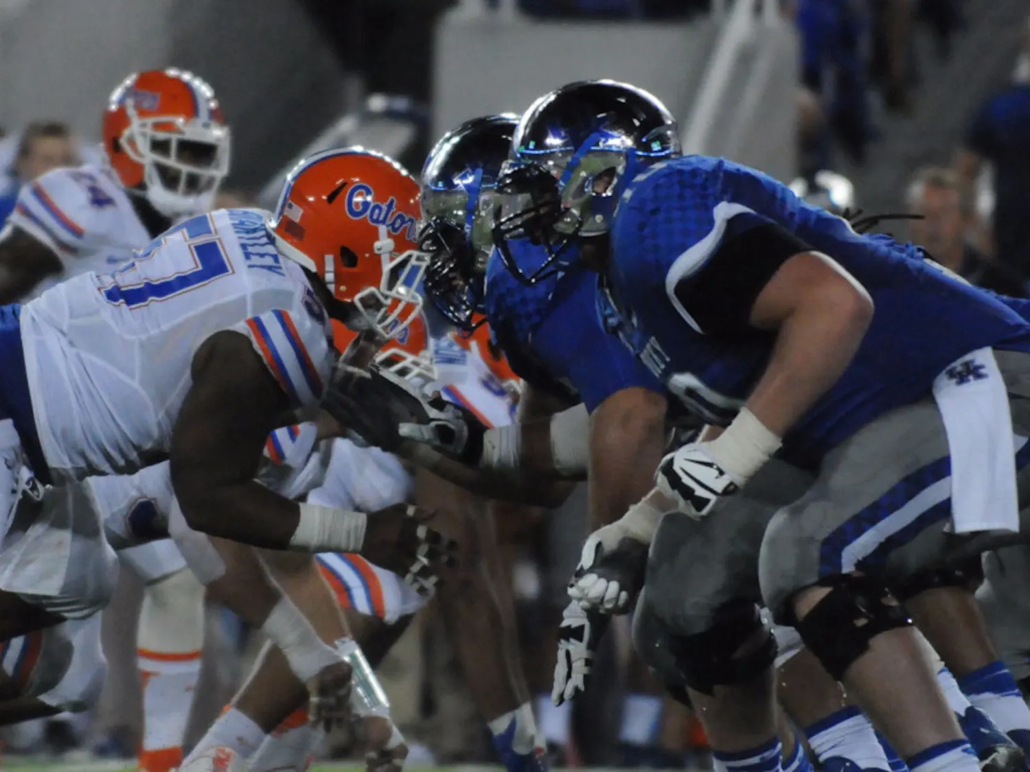 UF defensive lineman Caleb Brantley lines up during Florida's 14-9 win against Kentucky on Sept. 19, 2015, at Commonwealth Stadium in Lexington, Kentucky.