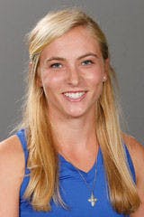 Freshman Josie Kuhlman (pictured) advanced to the second round of the NCAA Singles competition Wednesday. Out of five Gators who competed, she and sophomore Belinda Woolcock were the only two to advance.