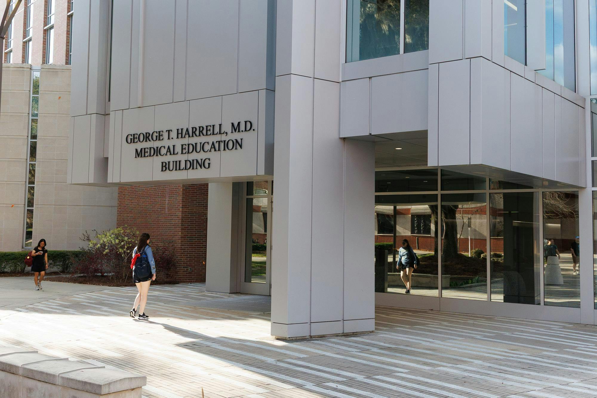 The outside of the George T. Harrell Medical Education Building at the University of Florida in Gainesville, Fla., Wednesday, March 11, 2026.