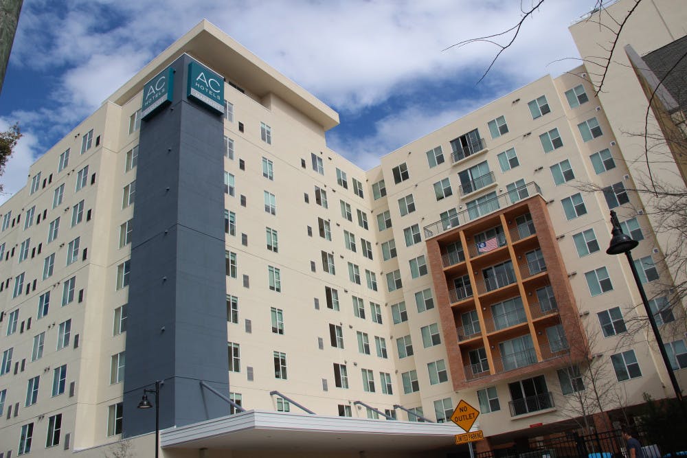 The new AC Hotel Gainesville Downtown overlooks Midtown on NW 14th Street. The 10-story hotel is set to open on Feb. 20.