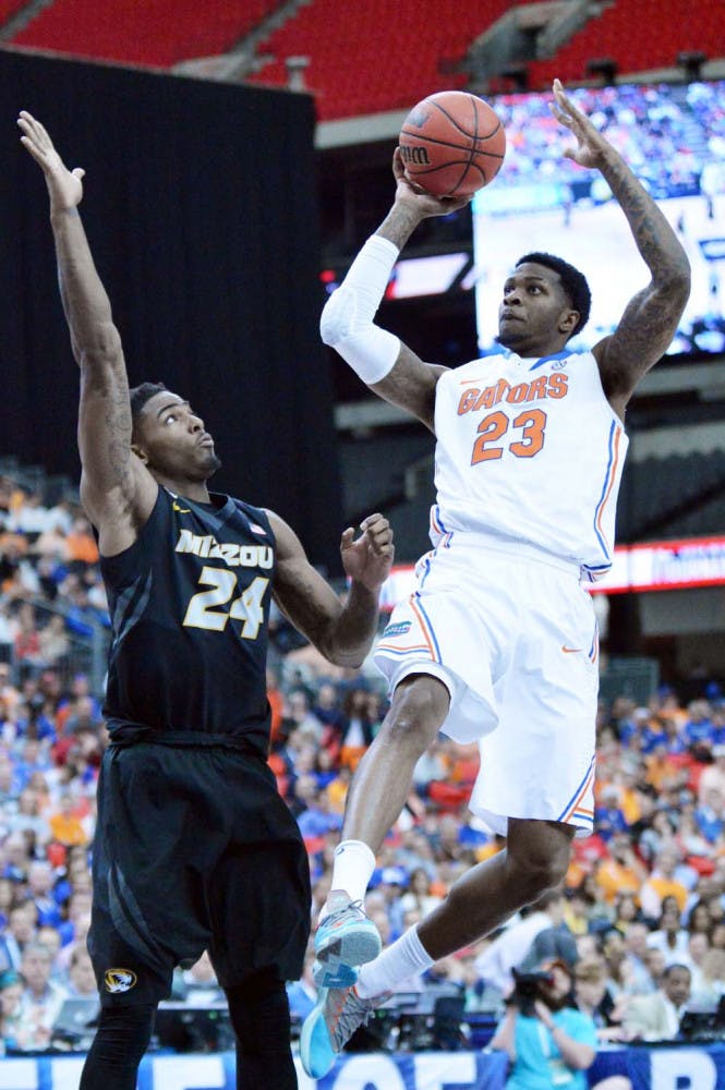 Chris Walker attempts a layup during Florida's 72-49 win against Missouri on March 14 in the Georgia Dome in Atlanta.