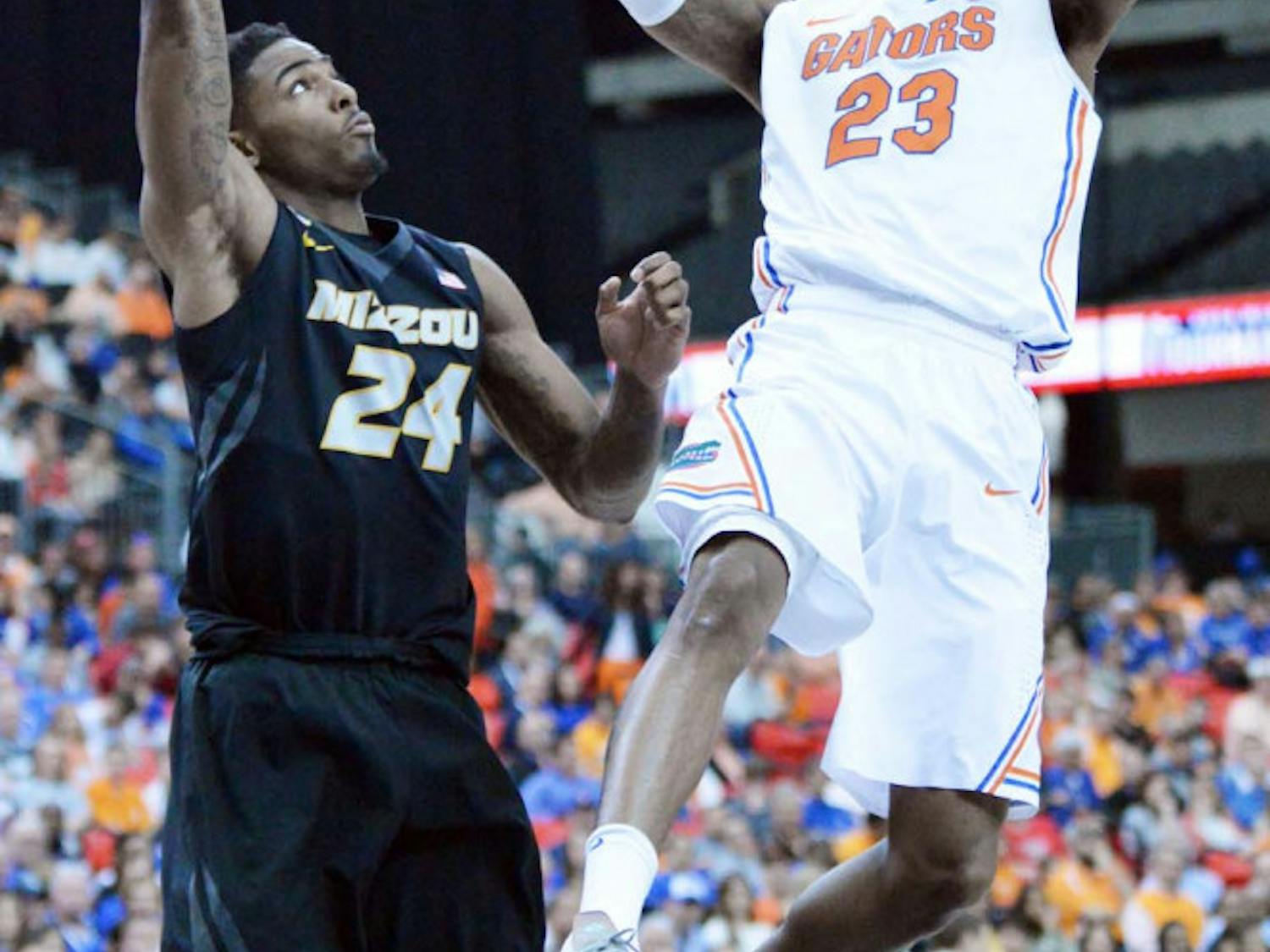 Chris Walker attempts a layup during Florida's 72-49 win against Missouri on March 14 in the Georgia Dome in Atlanta.