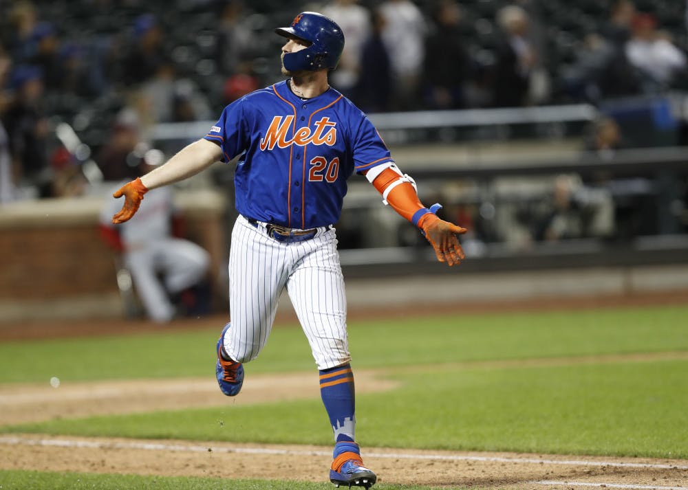 Former Florida and current New York Mets first baseman Pete Alonso leads all rookies with 19 home runs, 44 RBIs and 56 hits.