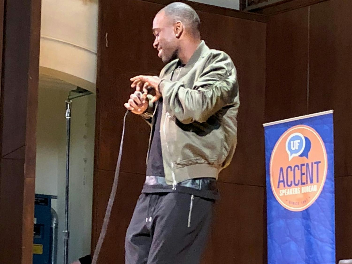Jay Pharoah performed an hour-long comedy act for 850 attendees at University Auditorium on Tuesday.