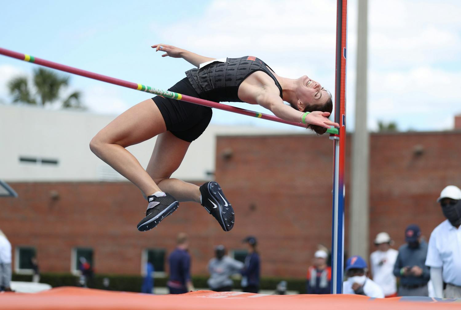 Florida&#x27;s Claire Bryant competes in the high jump during the Pepsi Florida Relays on Saturday, April 3, 2021 at Percy Beard Track at James G. Pressly Stadium in Gainesville, Fla. The women&#x27;s team won the SEC Outdoor Championship Saturday, June 11, 2022.  / UAA Communications photo by Tiffany Franco