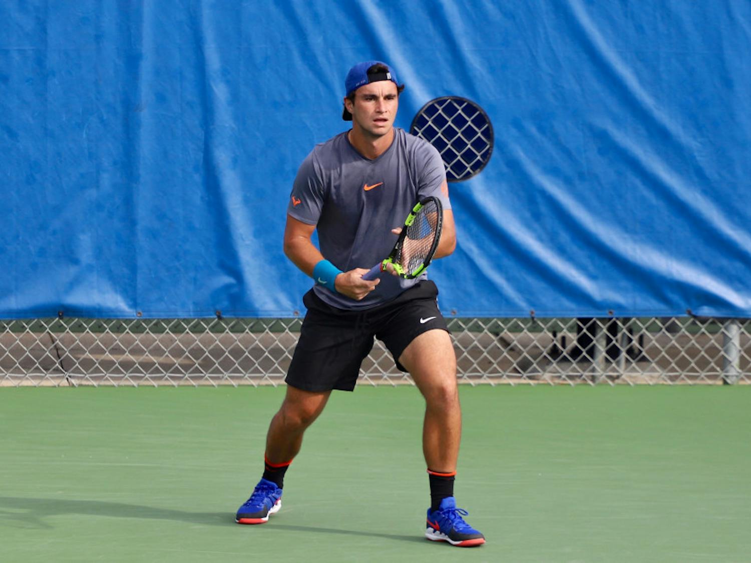 Senior Duarte Vale at the ITA Tournament in Gainesville last season. This fall, the Gators will be limited to a three-match, conference only schedule.
