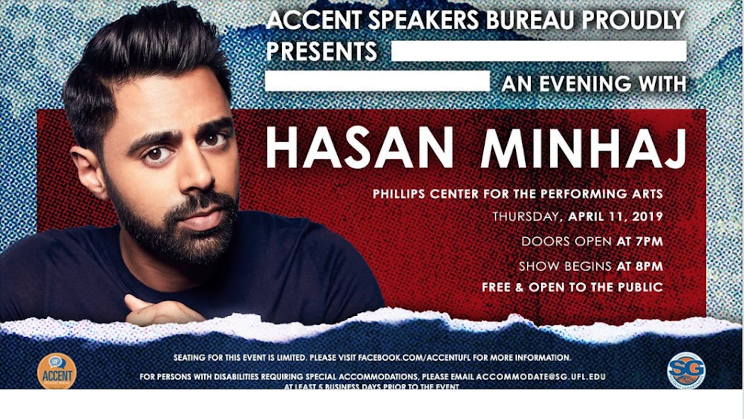 Comedian Hasan Minhaj will speak at UF on April 11.