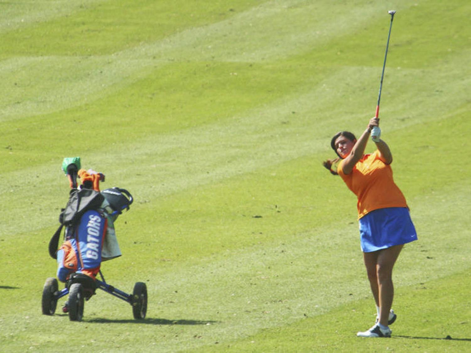 Maria Torres hits the ball during the SunTrust Gator Women's Golf Invitational on March 15.