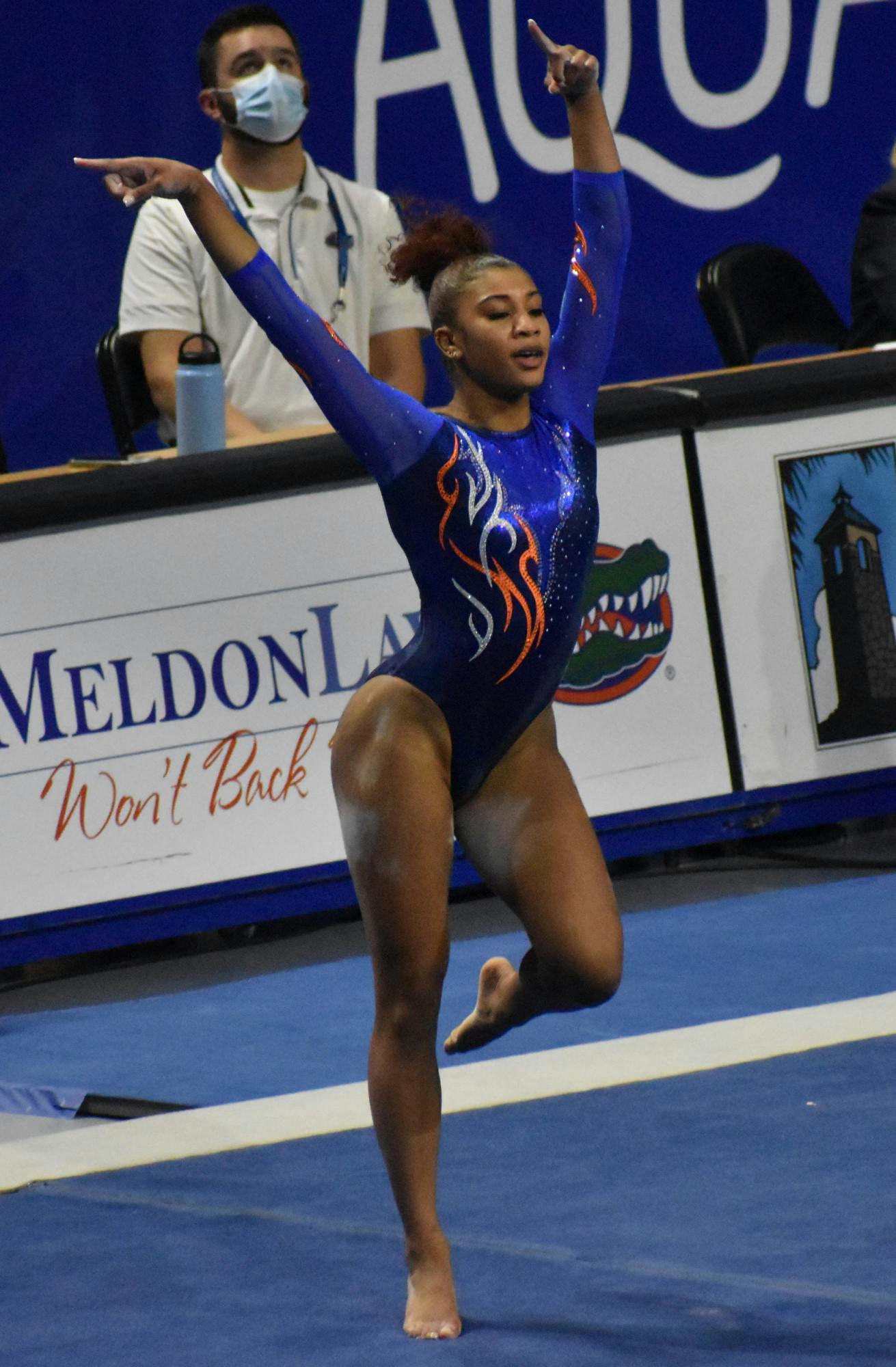 Junior Trinity Thomas performs a floor routine Jan. 29 against Missouri