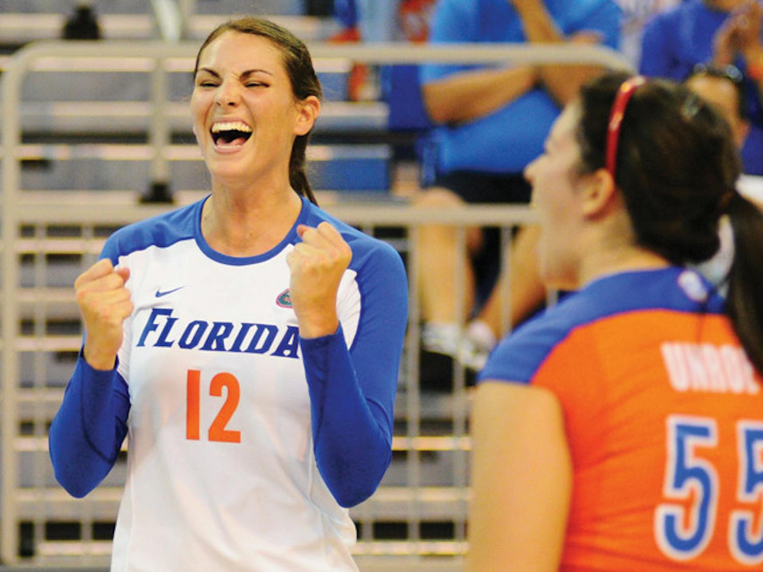 Florida senior Kelly Murphy led the Gators with a triple-double (12 kills, 17 assists and 10 digs) in the team’s win against Florida State on Tuesday in the O’Connell Center. The Gators have not dropped a set this season.