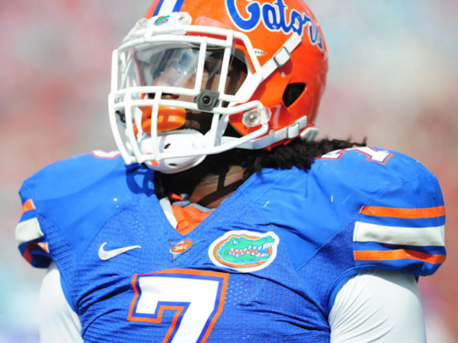 Ronald Powell prepares on the field before Florida’s game against Georgia on Oct. 29, 2011. Powell will likely play in his first game since 2011 when Florida plays Toledo on Aug. 31.