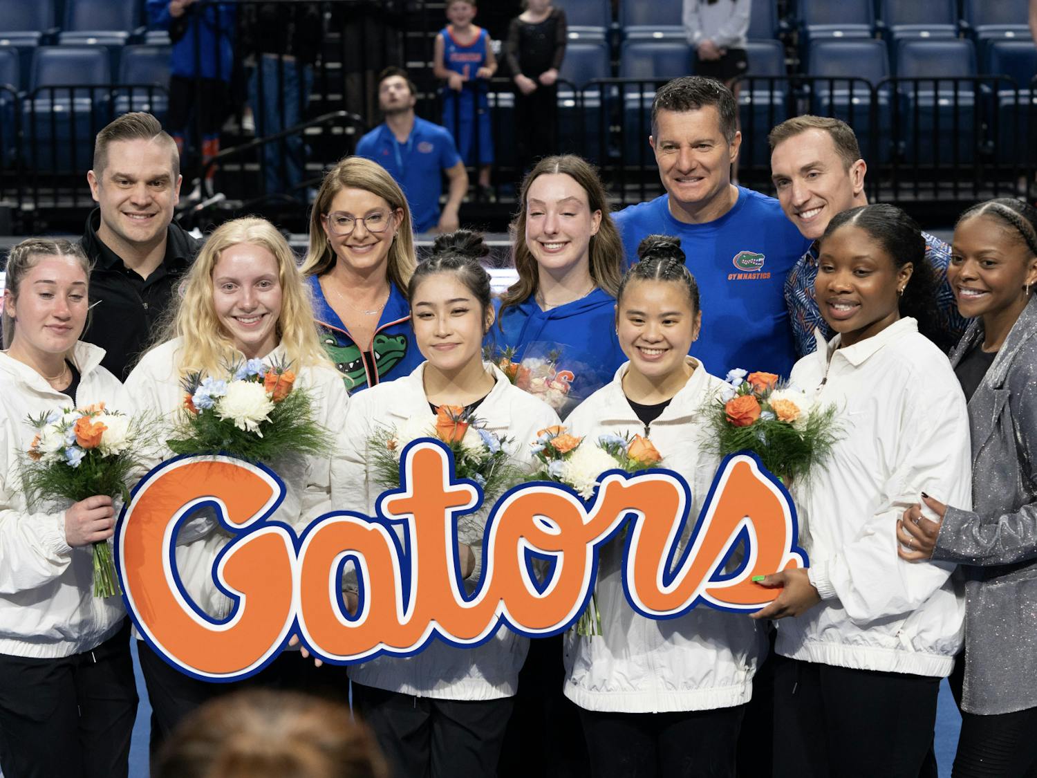 Florida gymnastics celebrates senior night Friday, March 15, 2024. 