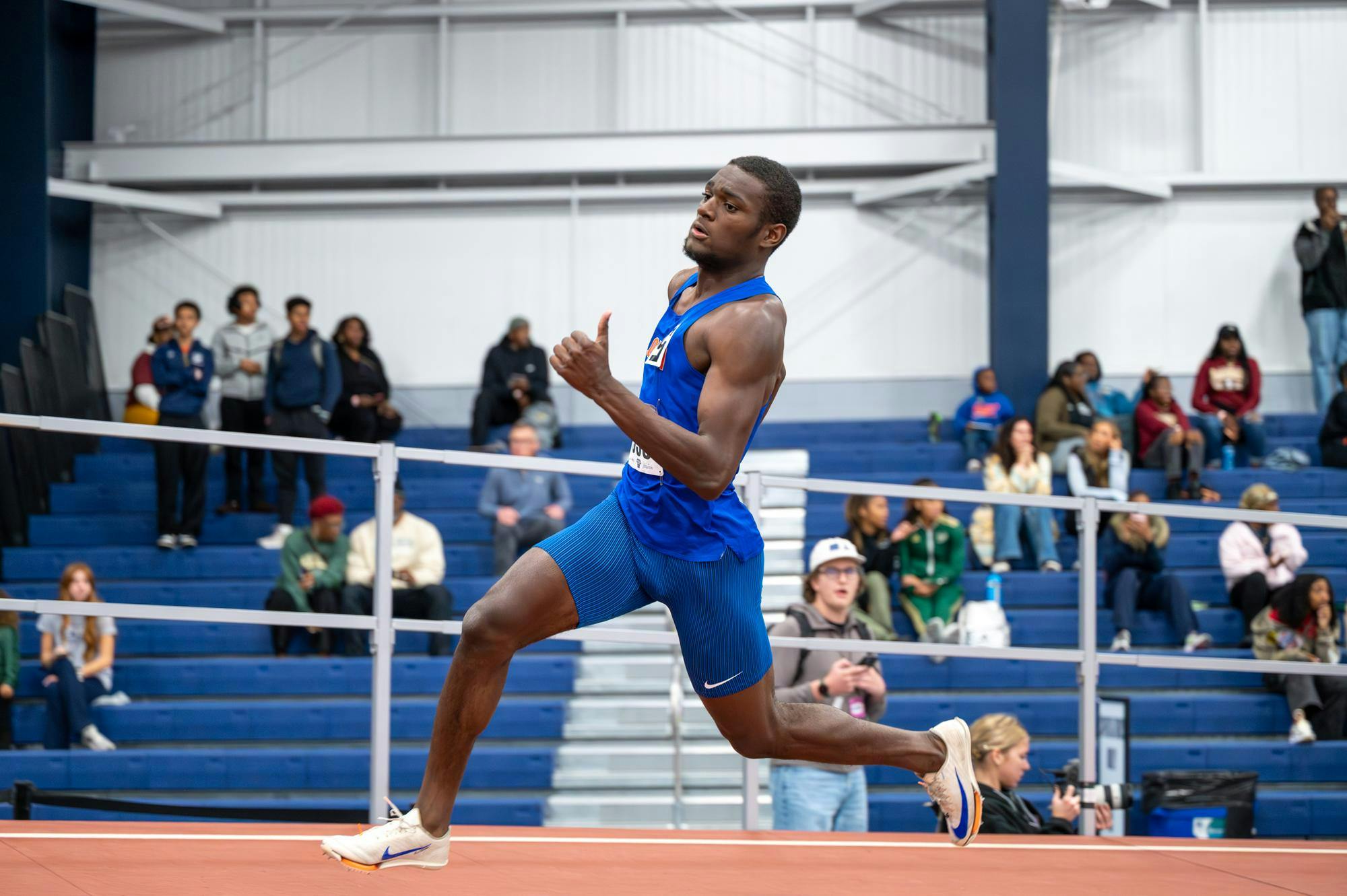 Florida sprinter Jayden Horten-Mims competes in the men’s 300 meter dash during the Jimmy Carnes Invitational in Gainesville, Fla., Friday, Jan. 16, 2026.