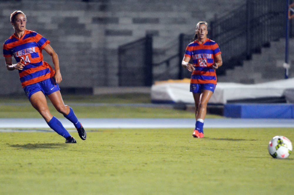 Jillian Graff kicks the ball during Florida's 3-0 win against Miami on Friday at James G. Pressly Stadium.