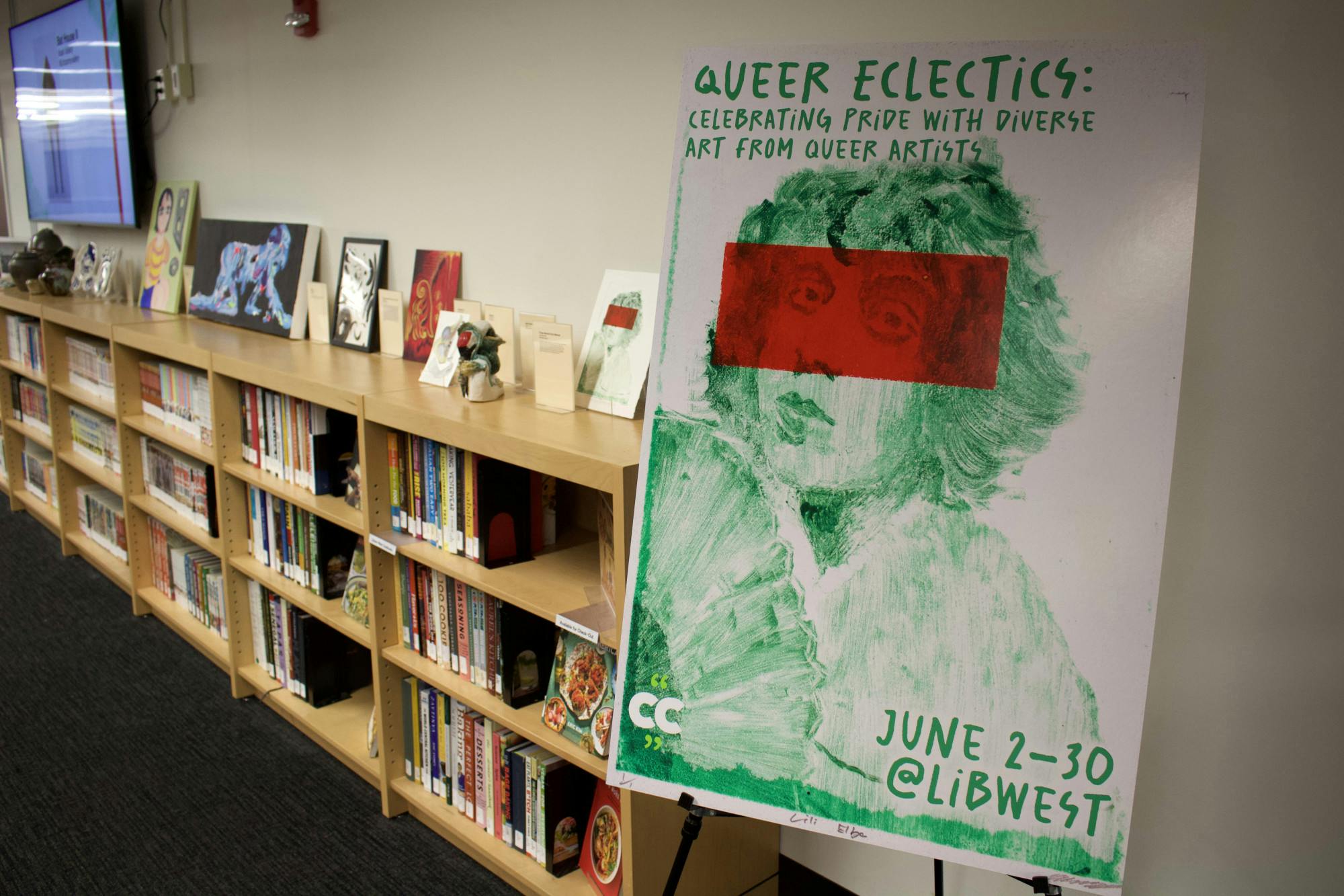 The Queer Eclectics art exhibit at Library West showcases artists during Pride Month on Friday, June 6, 2025.