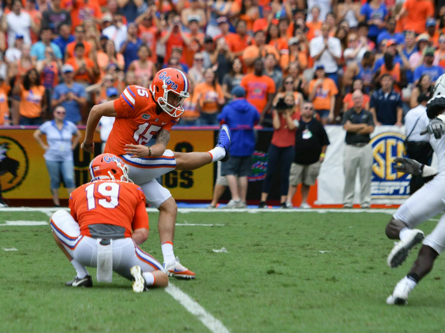 Eddy Pineiro missed the first extra point of his career on Saturday against LSU, making the difference in a 17-16 loss for Florida on Homecoming.
