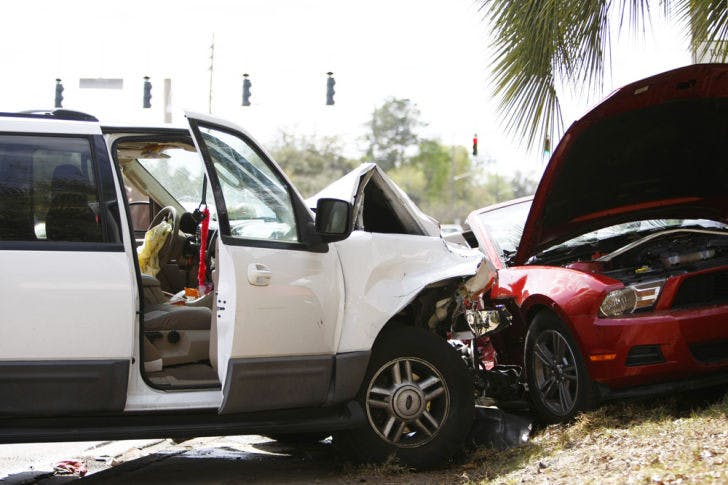 Two cars collided near the intersection of Southwest Archer Road and Gale Lemerand Drive on Friday afternoon. The crash sent three people to Shands at UF for treatment.
