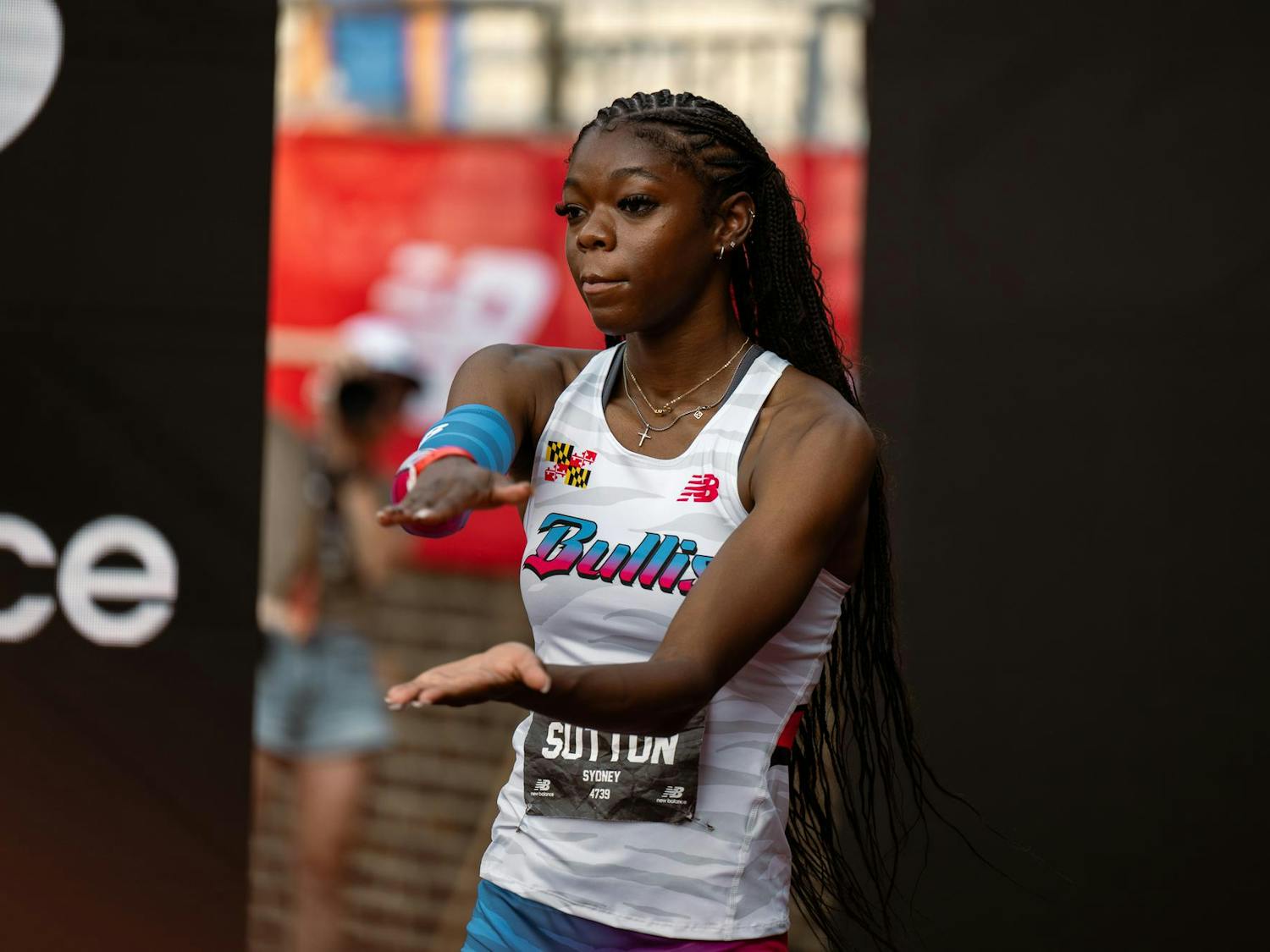 Gators track and field commit Sydney Sutton poses at the New Balance Nationals Outdoors at Franklin Field in Philadelphia, Pennsylvania June 22