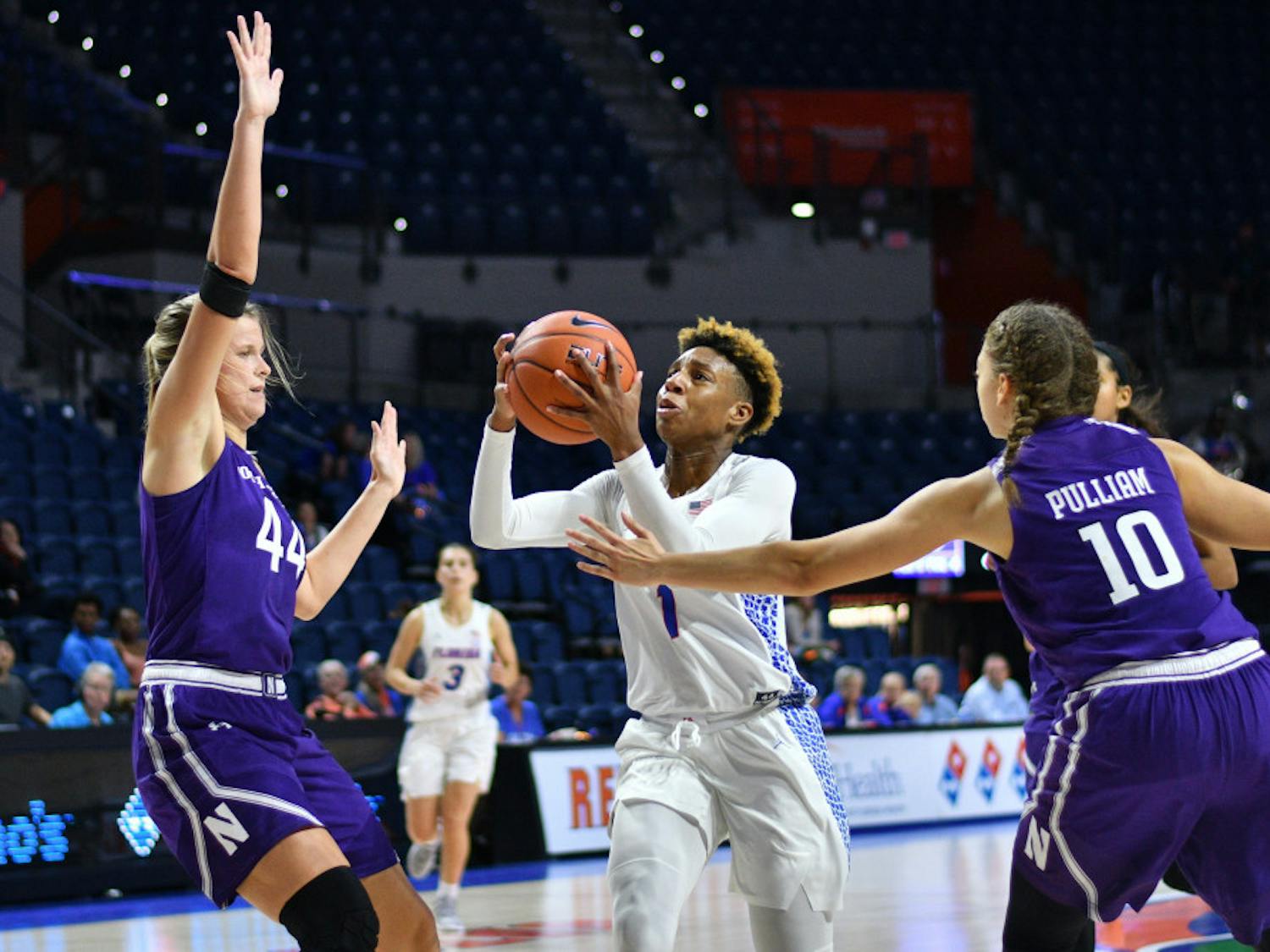 Florida guard Kiara Smith led the team with 13 points on 4-of-7 shooting during UF's 71-40 loss to South Carolina on Thursday.