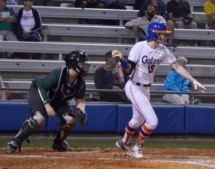 Chelsea Herndon runs toward first base in Florida’s 6-0 win against Jacksonville on Feb. 19 at Katie Seashole Pressly Stadium. Herndon scored the only run in UF’s 1-0 win in Game 2 against Mercer on Wednesday.