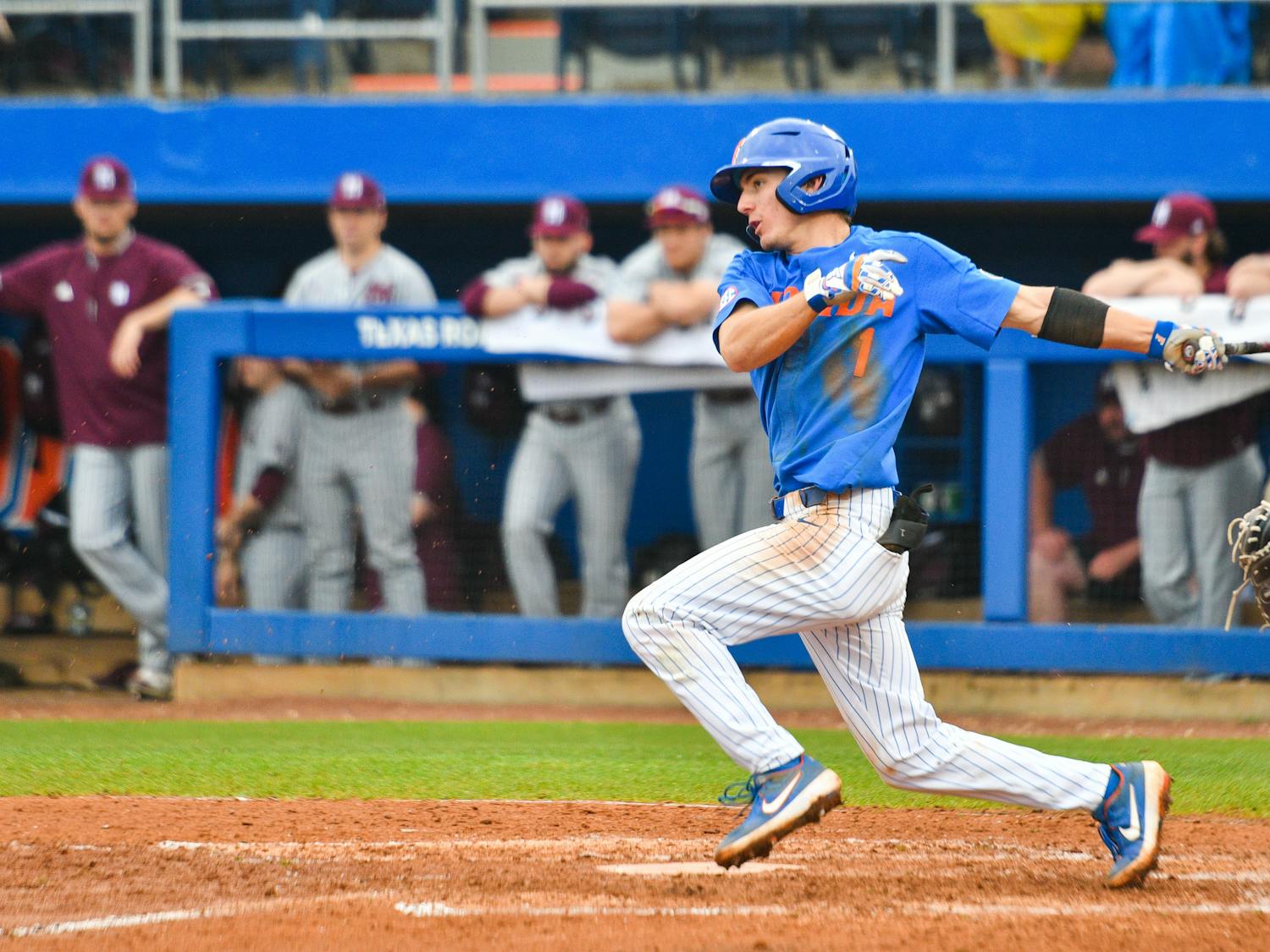 Florida second baseman and center fielder Jacob Young went 3 for 4 in UF's 13-8 win over Jacksonville on Tuesday at Alfred A. McKethan Stadium. 