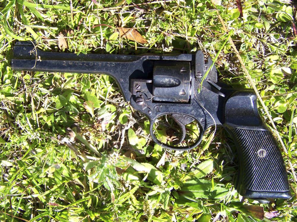<p>Pictured is the gun found in Aljuwan Melik Burnett’s hand by Gainesville Police Officer Andrew J. Bunevich on Tuesday morning. The gun was loaded with five bullets, according to the report.</p>