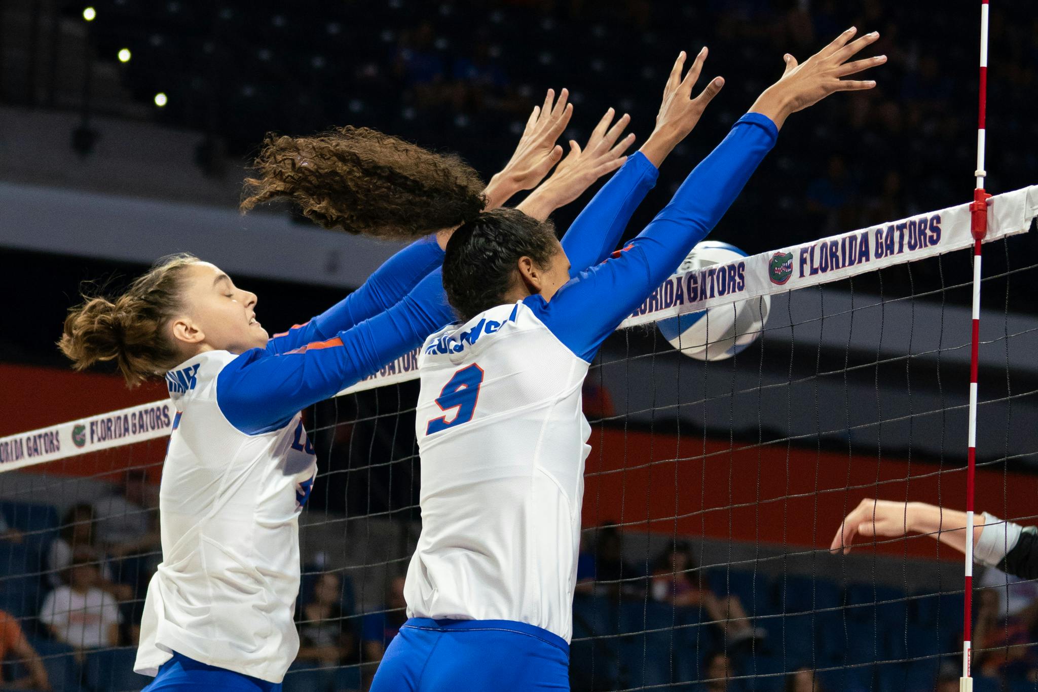 Middle blocker Rachael Kramer (left) and outside hitter Mia Sokolowski (right) figure to be prominent players heading forward for the Gators. Kramer racked up 16 kills during the Gator Invitational. Sokolowski has 35 kills this season in a reserve role.   