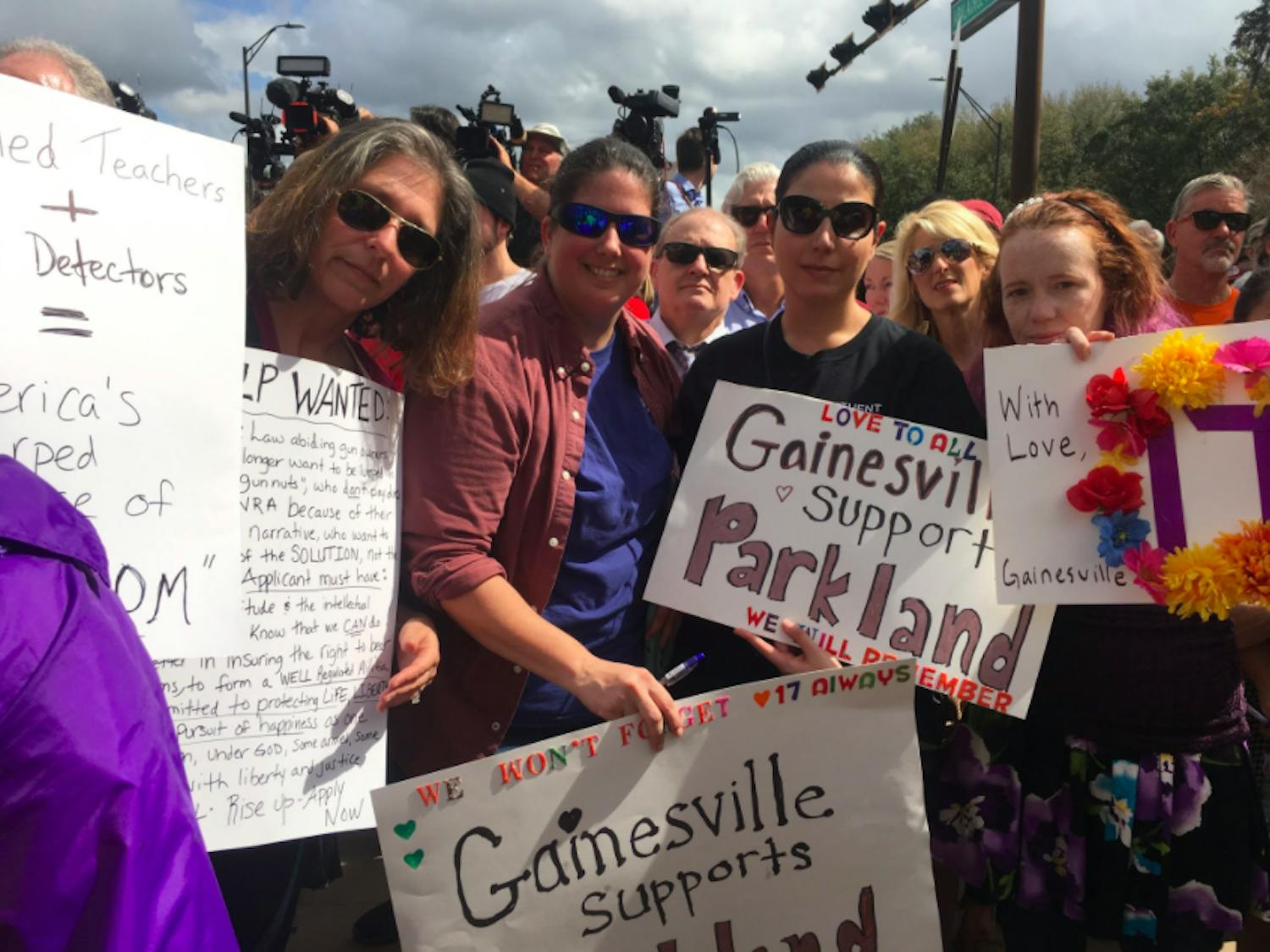 Gainesville moms support Stoneman Douglas students in Tallahassee on Wednesday.