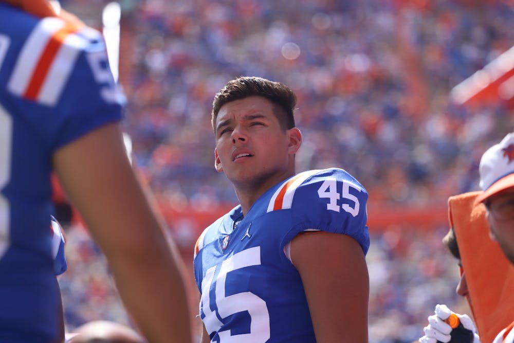 Florida's Marco Ortiz on the sideline of UF's 42-0 victory over Vanderbilt Saturday.