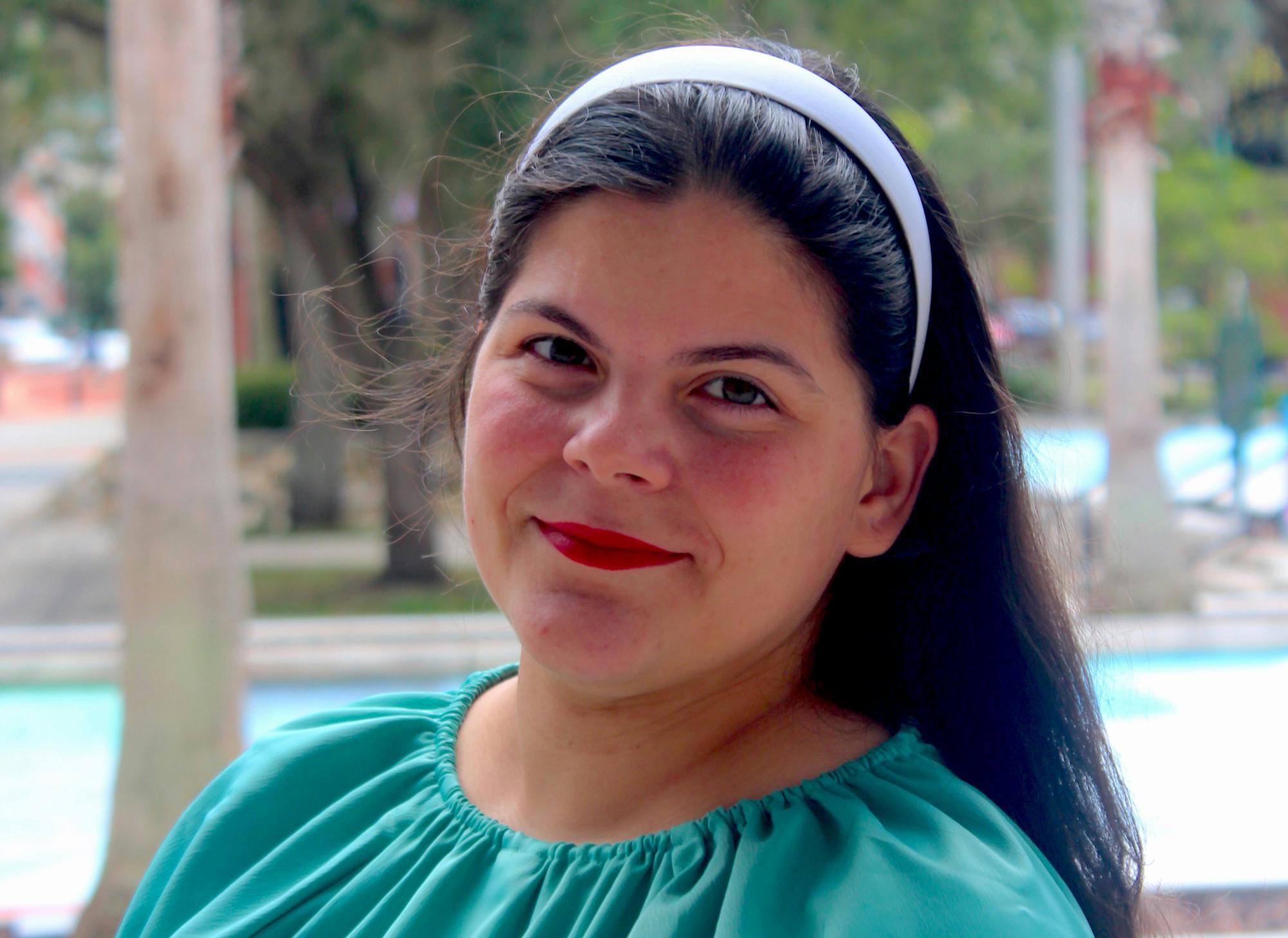 Commissioner Reina Saco stands outside Gainesville City Hall on Sept. 28, 2023. 
