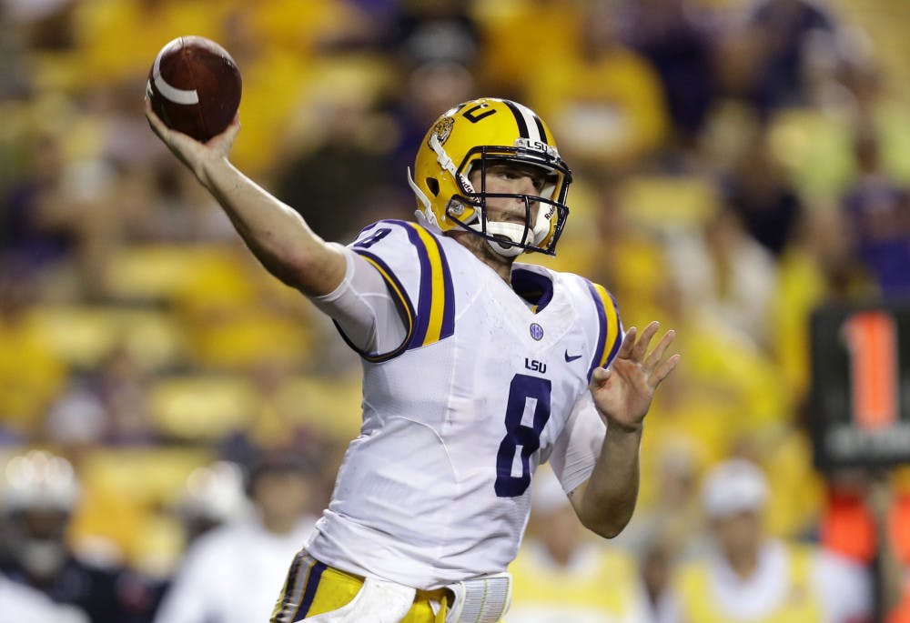 LSU quarterback Zach Mettenberger passes during LSU's 35-21 win against Auburn in Baton Rouge, La., on Sept. 21.