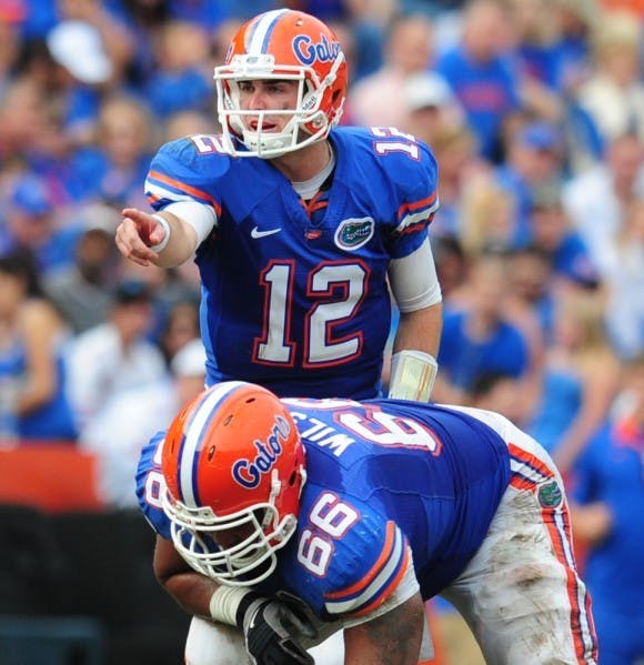 Former Florida quarterback John Brantley lines up under center in a 54-32 win against Furman on Nov. 19, 2011.
