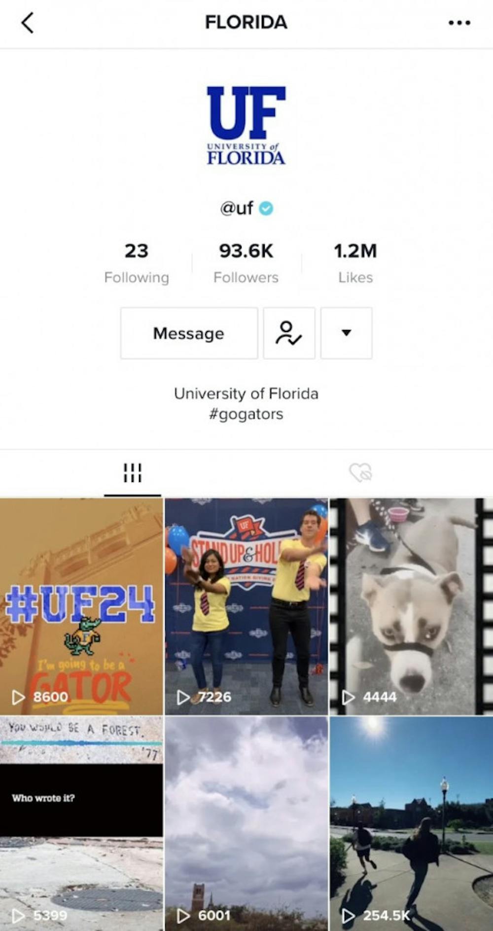 <p>The official UF account combines Gator content with popular TikTok trends. </p>
