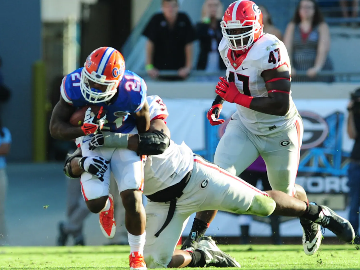 Kelvin Taylor rushes during Florida's 23-20 loss to Georgia on Nov. 2 at Everbank Field in Jacksonville.