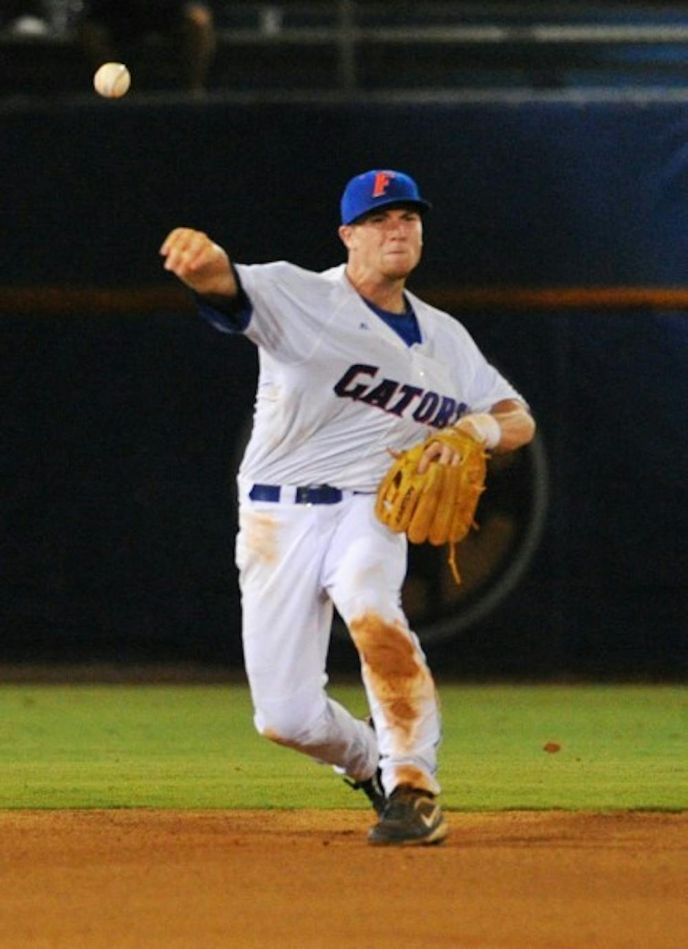 <p>Florida junior shortstop Nolan Fontana said he is working to be a mentor for younger players like freshman Casey Turgeon as the Gators search for a new second baseman.&nbsp;</p>