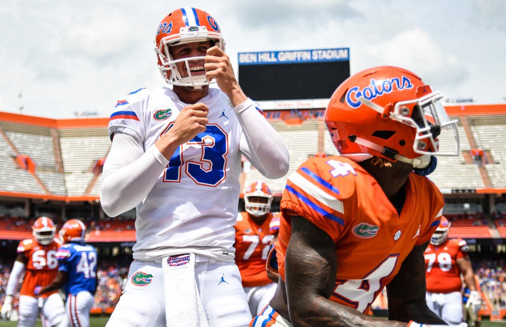 Quarterback Feleipe Franks threw for 327 yards and four touchdowns on 13-of-18 passing UF's Orange and Blue game.