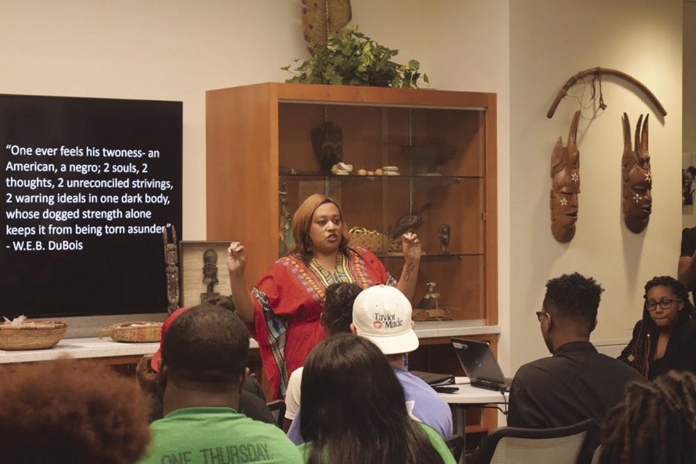 About 50 people came together to hear Vee Byrd give her last presentation at UF as the director of Black Affairs. The topic of conversation was the history and discussion of the N-word.