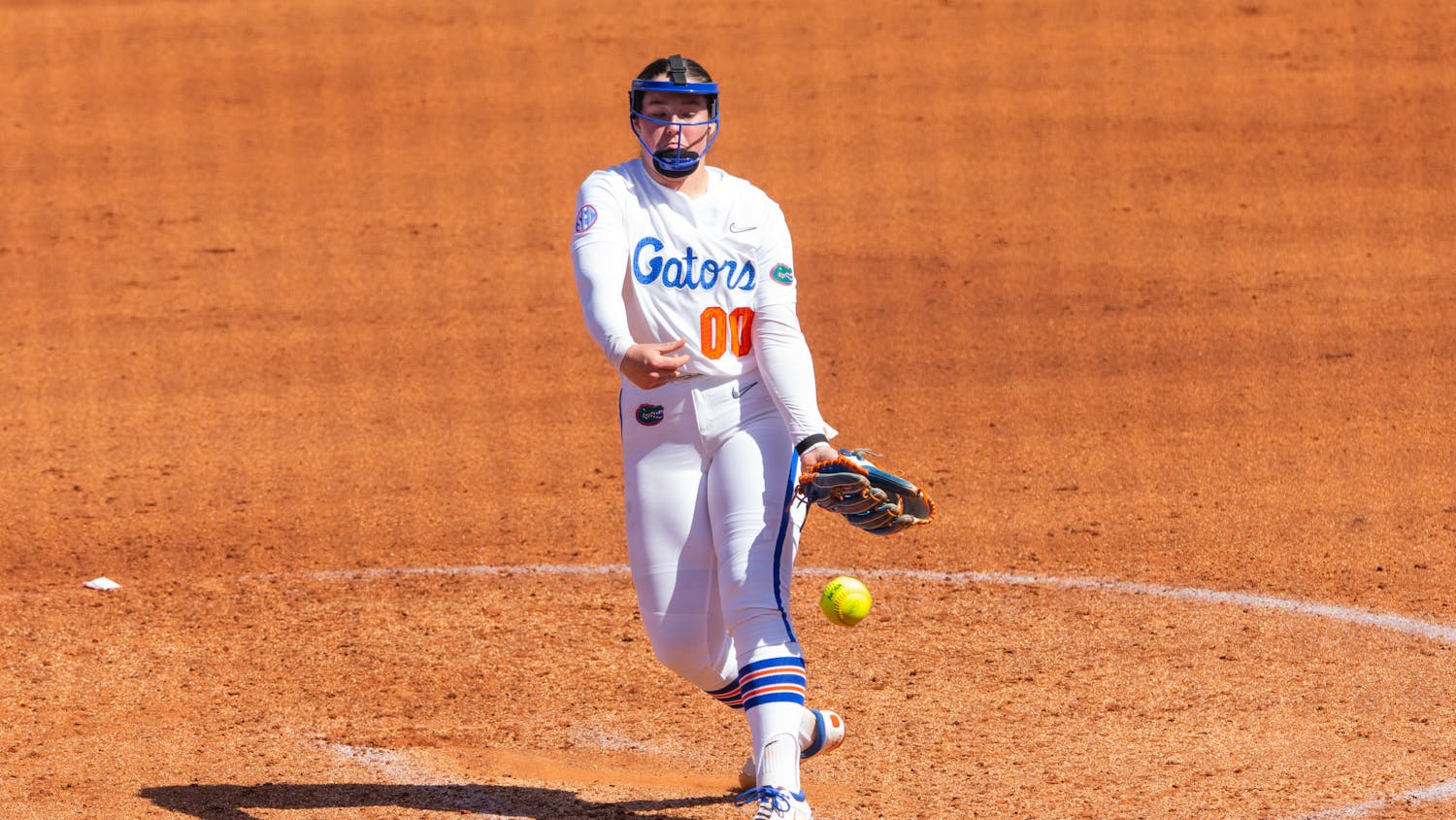 Florida right-handed pitcher Ava Brown subbed in the fifth inning during the Gators’ 8-0 win over UIC, Sunday, Feb. 25, 2024.