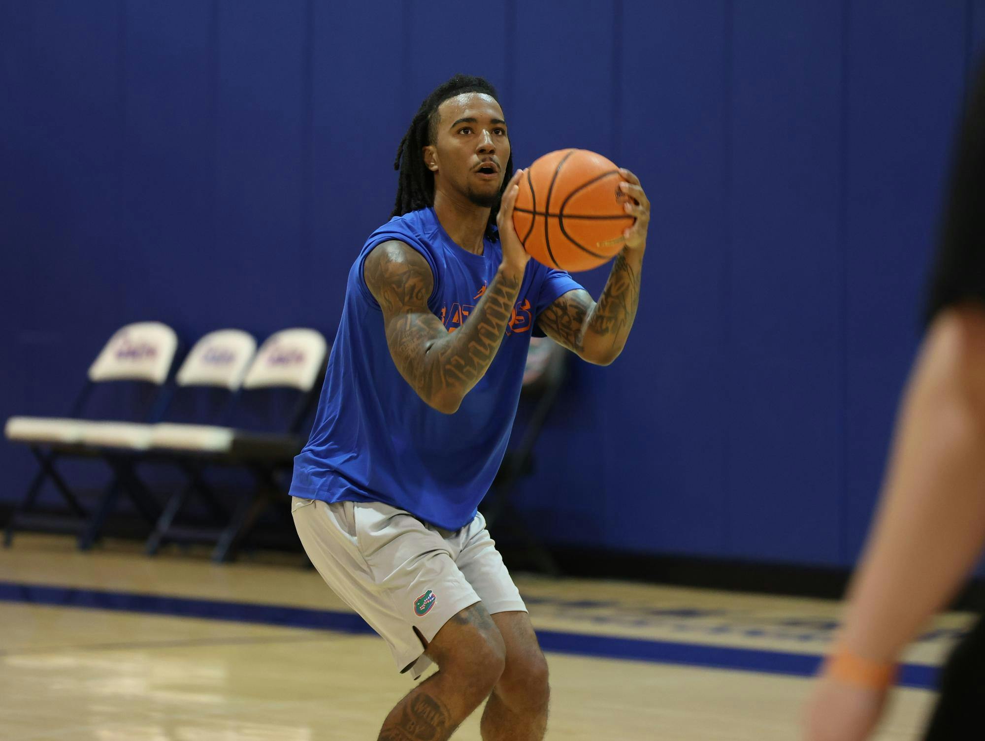Boogie Fland shoots during the Gators' workout on Monday, June 9, 2025 in Gainesville, FL / UAA Communications photo by Maddie Washburn