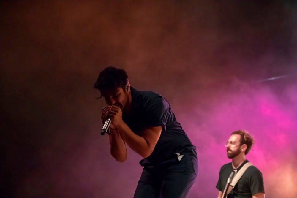 <p>Young the Giant perform for a Rock The Vote concert at Flavet Field</p>