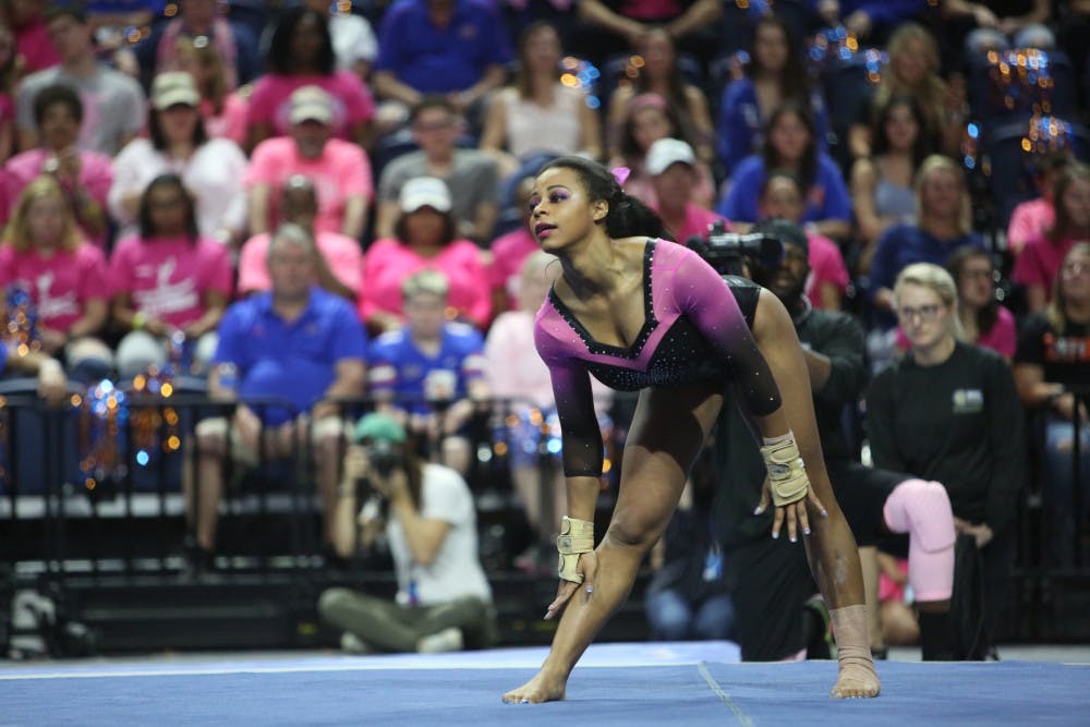 <p>Senior Kennedy Baker tore her Achilles tendon in the final performance of Friday's meet with Arkansas. </p>