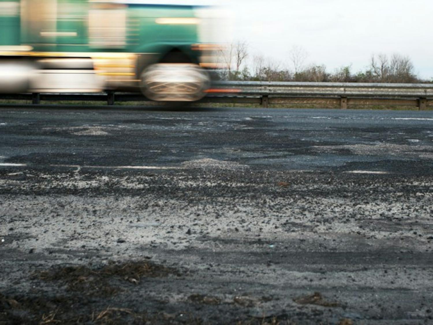 The southbound lanes of Interstate 75 near Paynes Prairie Preserve State Park were damaged by Sunday's series of wrecks, which claimed 11 lives.