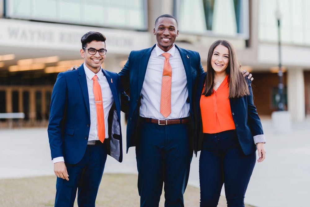 From left: Bijal Desai running for Student Body vice president, Revel Lubin running for Student Body president and Alyssa Bethencourt running for Student Body treasurer