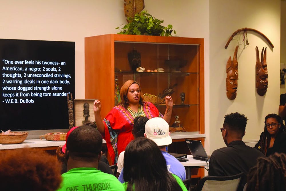 About 50 people came together to hear Vee Byrd give her last presentation at UF as the director of Black Affairs. The topic of conversation was the history and discussion of the N-word.