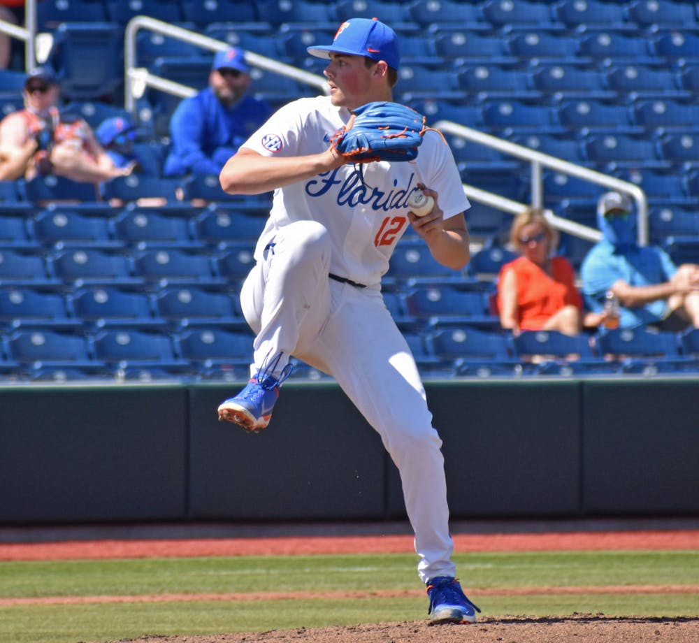 Hunter Barco against Jacksonville University on March 14. The Gators kick off the SEC Tournament Tuesday against Kentucky.