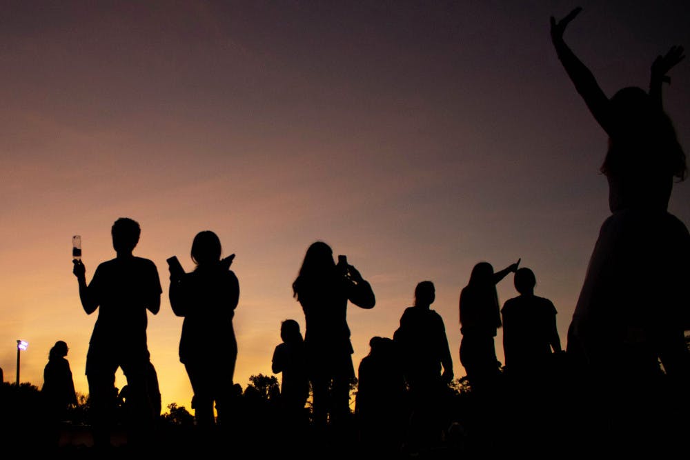 <p dir="ltr">After a fashion show, a dance party and many happy tears, the Moralloween party hosted by Florida Dance Marathon comes to an end in front of the sunset over Flavet Field. </p>